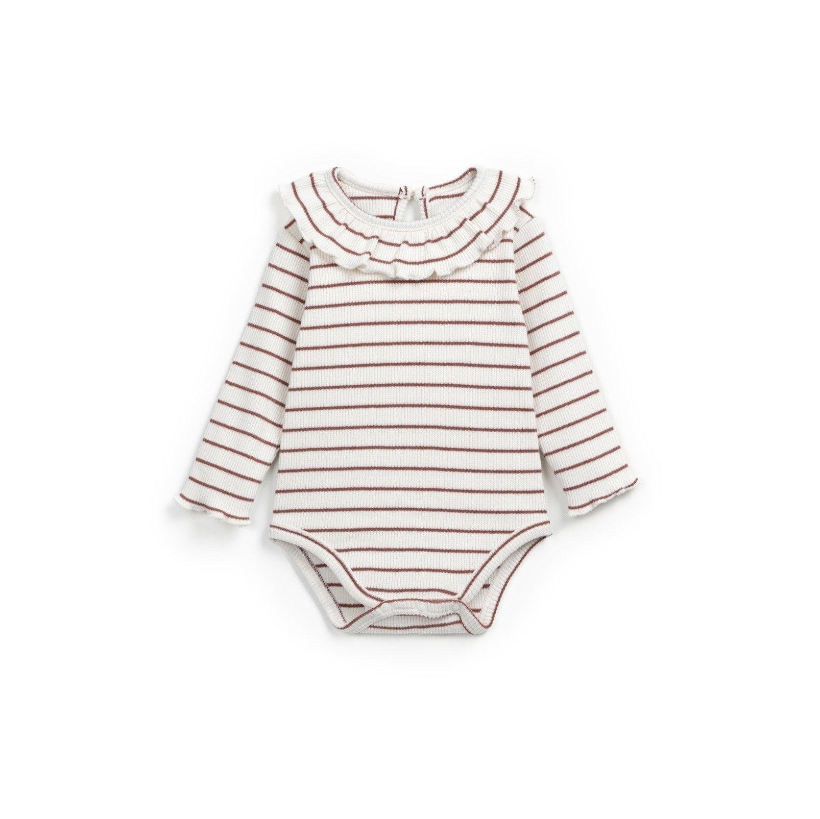 Play Up Striped Rib Body mit Kragen Firewood