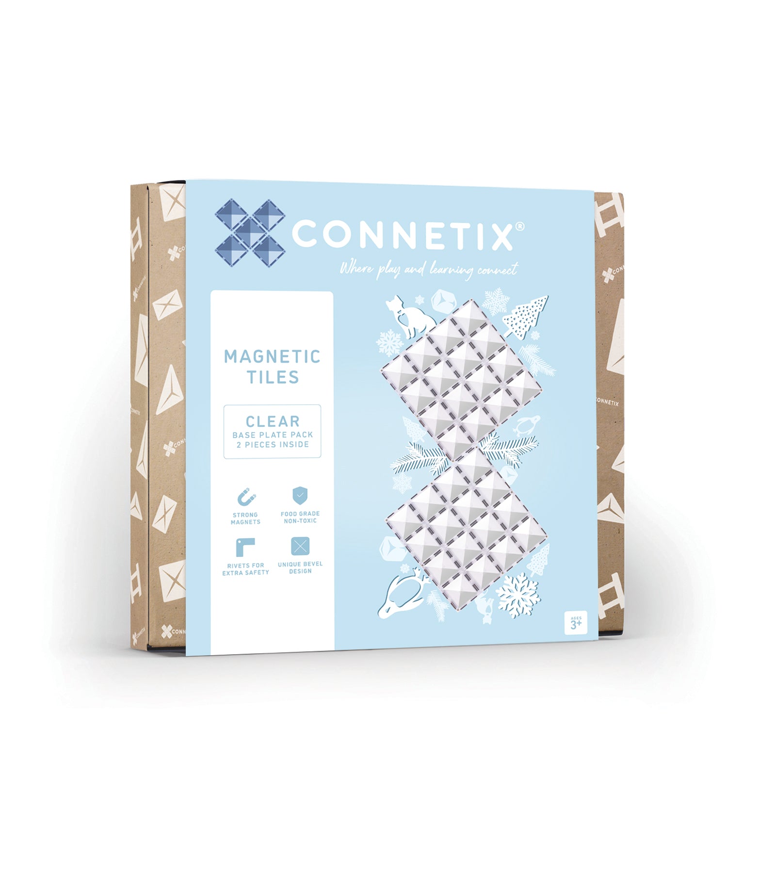 Connetix Magnetbausteine "Clear Base Plate Pack" 2-teilig