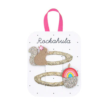 Rockahula Haarspangen  -   Squirrel and Rainbow Clips