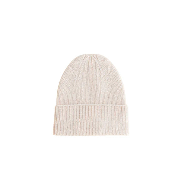 Hvid Newborn Beanie "Fonzie" Cream