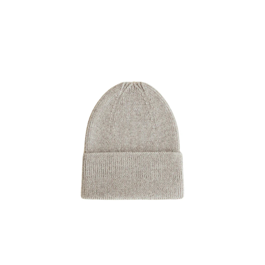 Hvid Newborn Beanie "Fonzie" Pebble