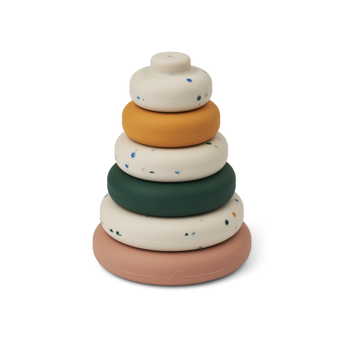 Liewood Stapelturm aus Silikon “Dag" Stacking Tower Splash Dots Sea Shell