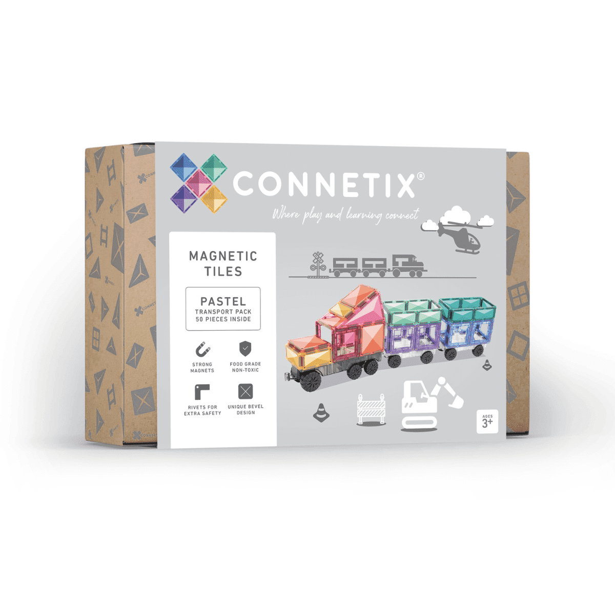 Connetix Magnetbausteine "Pastel Transport Pack" 50-teilig