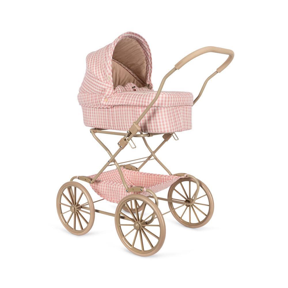 Konges Sløjd Puppen-Kinderwagen "Doll Pram Powder Pink Check"